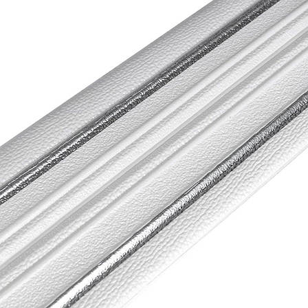 Плінтус РР самоклейний 2300х140х4мм Білий із сірою смужкою (D) SW-00001809, фото 1