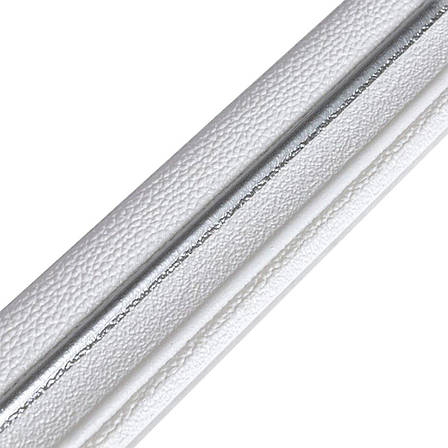 Плінтус РР самоклейний 2300х70х4мм Білий із сірою смужкою (D) SW-00001833, фото 1