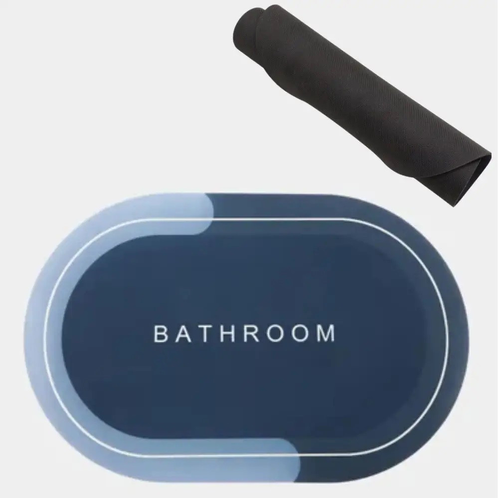 Килимок для ванної кімнати вологопоглинаючий швидковисихаючий нековзний Memos 60х40см. RB-529 Колір: темно-синій