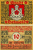 Німеччина Нотгельд 10 пфеннігів 1920 F-VF Детмольд