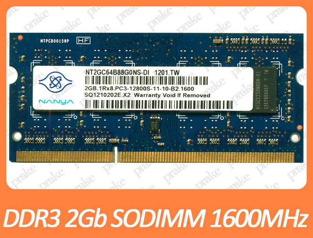DDR3 2GB 1600 MHz (PC3-12800) SODIMM різні виробники