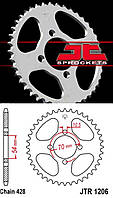 Звезда трансмиссии (задняя) Delta, Honda CBR125 428-42T JT SPROCKETS #JTR1206.42