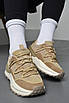 Кросівки жіночі бежевого кольору на шнурівці 171028T Безкоштовна доставка, фото 2