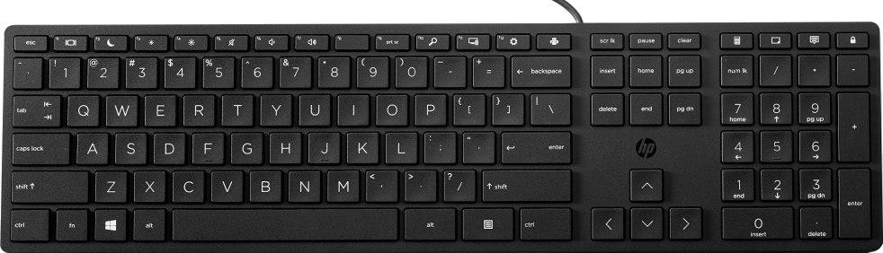 Клавіатура дротова HP 320K, чорний (українська клавіатура)