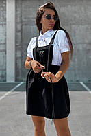 Костюм женский сарафан с рубашкой черно-белого цвета р.S 171198P