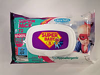 Вологі серветки Super Baby SuperPack sensetive ромашка та алоє. 72 шт.