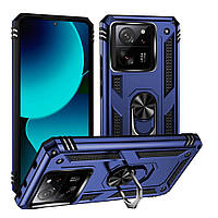 Протиударний чохол для Xiaomi 13T Pro синій з кільцем підставкою
