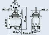 П2Т-14 Двополюсний тумблер on-off-on, фото 3