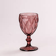 Бокал для вина граненый из толстого стекла фужеры для вина 6 шт Розовый