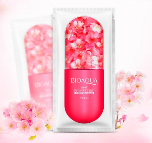 Нічна маска для обличчя з екстрактом вишні BIOAQUA CHERRY JELLY MASK, 8 г