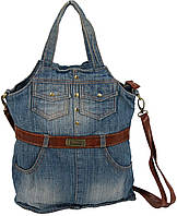 Джинсова сумка на плече jeans bag 32х30х5 см Fashion Синій (2000002732952)