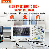 VEVOR портативный осциллограф цифровой мультиметр двухканальный 100 МГц полоса пропускания 1 GS/S высокая