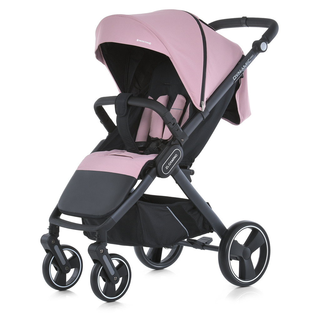 Коляска дитяча El Camino ME 1053-3 DYNAMIC PRO Pale Pink прогулянкова, алюмінієва рама, навантаження 22кг