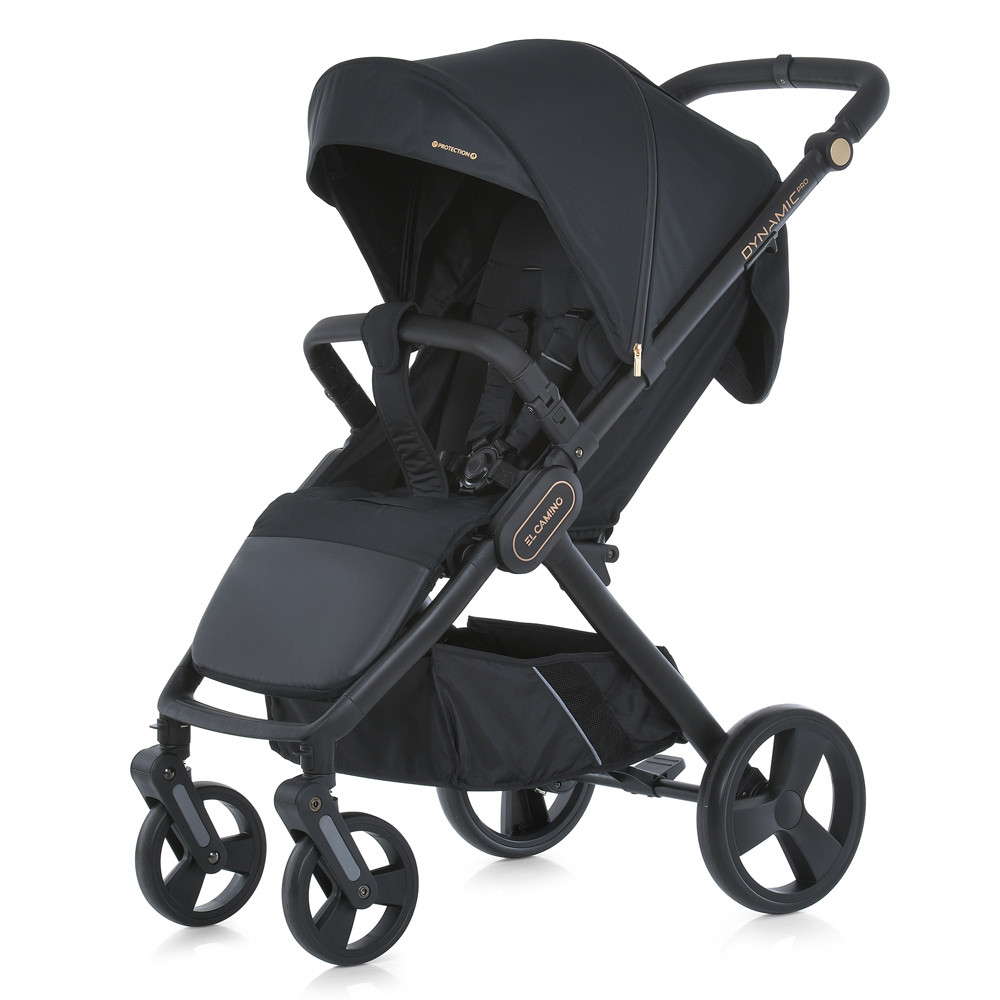 Коляска дитяча El Camino ME 1053-3 DYNAMIC PRO Black прогулянкова, алюмінієва рама, навантаження 22кг