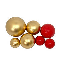 Шоколадні сфери перламутрові (7 шт), червоно-золоті