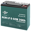 Тяговий AGM акумулятор LP 6-DZM-20 Ah для електрокарів, човнів та UPS систем зберігання енергії, фото 2