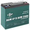 Тяговий AGM акумулятор LP 6-DZM-20 Ah для електрокарів, човнів та UPS систем зберігання енергії, фото 3