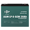 Тяговий AGM акумулятор LP 6-DZM-20 Ah для електрокарів, човнів та UPS систем зберігання енергії, фото 4