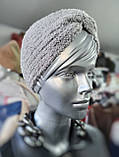 Пов'язка на голову жіноча тепла Без бренду One Size Сіра, фото 5