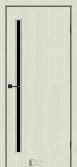 Двері міжкімнатні КФД/ KFD LINE Glass-01 Шимо Ваніль, Чорне скло