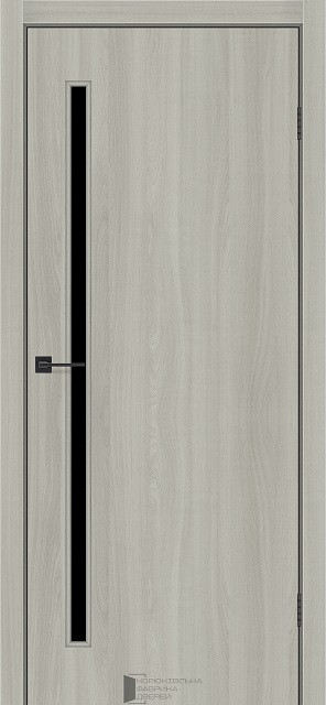 Двері міжкімнатні КФД/ KFD LINE Glass-01 Шимо Пекан, Чорне скло, фото 1