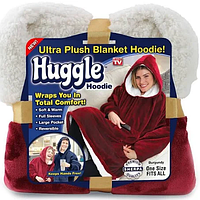 Толстовка-плед з капюшоном Huggle Hoodie One тепла толставка для чоловіків та жінок Червоний