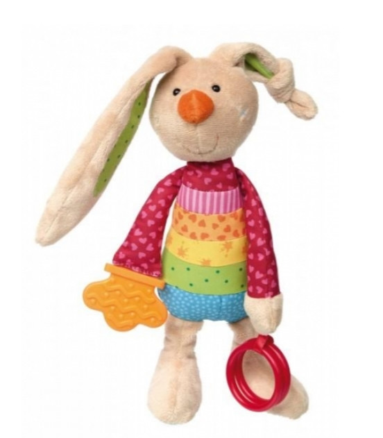 Плюшева іграшка Sigikid Кролик з брязкальцем прорізувач для зубів 26см (41419SK)