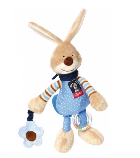Плюшева іграшка Sigikid Samuel Bunny - Заєць з брязкальцем 27см поліестер бавовна пластик плюш (38676SK)