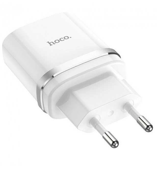 Адаптер сетевой Hoco C12 |2USB, 2.4А| белый, фото 1