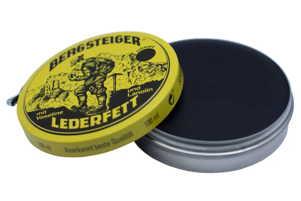 Водоотталкивающая пропитка для обуви HeySport Bergsteiger-Leather-Grease black 100 ml (20880200) - фото 4 - id-p1937097930