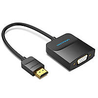 Переходник Vention Video Adapter HDMI M to VGA F Black 0.15m 42154