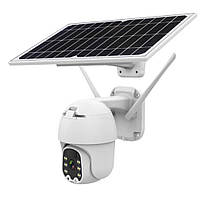 Камера видеонаблюдения аккумуляторная с солнечной панелью Ukc Q5 2мп solar Panel WI-FI white