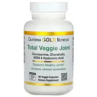 California Gold Nutrition, Total Veggie Joint Support Formula, с глюкозамином, хондроитином, МСМ и гиалуроново