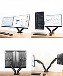 Кріплення настільне V-Star V160 для двох моніторів 17-27 дюймів 808, чорне, фото 3