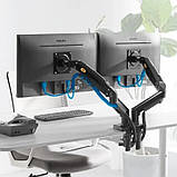 Кріплення настільне V-Star V160 для двох моніторів 17-27 дюймів 808, чорне, фото 5