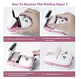Дитячий міні принтер Mini Printer термопринтер дитячий Котик рожевий, фото 10