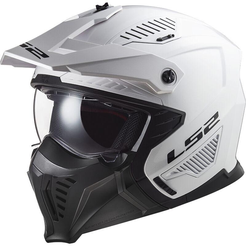 МОТОШОЛОМ ТРАНСФОРМЕР LS2 OF606 DRIFTER SOLID КОЛІР GLOSS WHITE