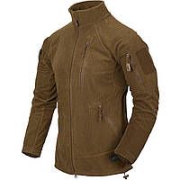 Кофта флисовая Helikon-Tex Alpha Tactic Jacket-Grid Fleece-Coyote,тактическая вафельная флиска койот НАТО