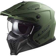 МОТОШОЛОМ ТРАНСФОРМЕР LS2 OF606 DRIFTER SOLID КОЛІР MATT MILITARY GREEN