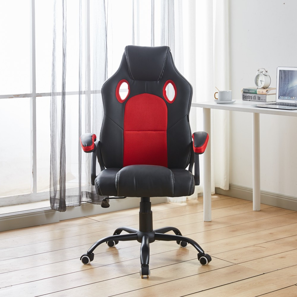 Геймерское Кресло с Сеткой Красное с Черным до 150 кг Компьютерное Игровое Кресло Bonro BN-2022S с TILT - фото 5 - id-p2067284573