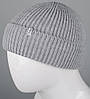 Безшовна шапка на флісі з відворотом (С2324), Св. Сірий, фото 3