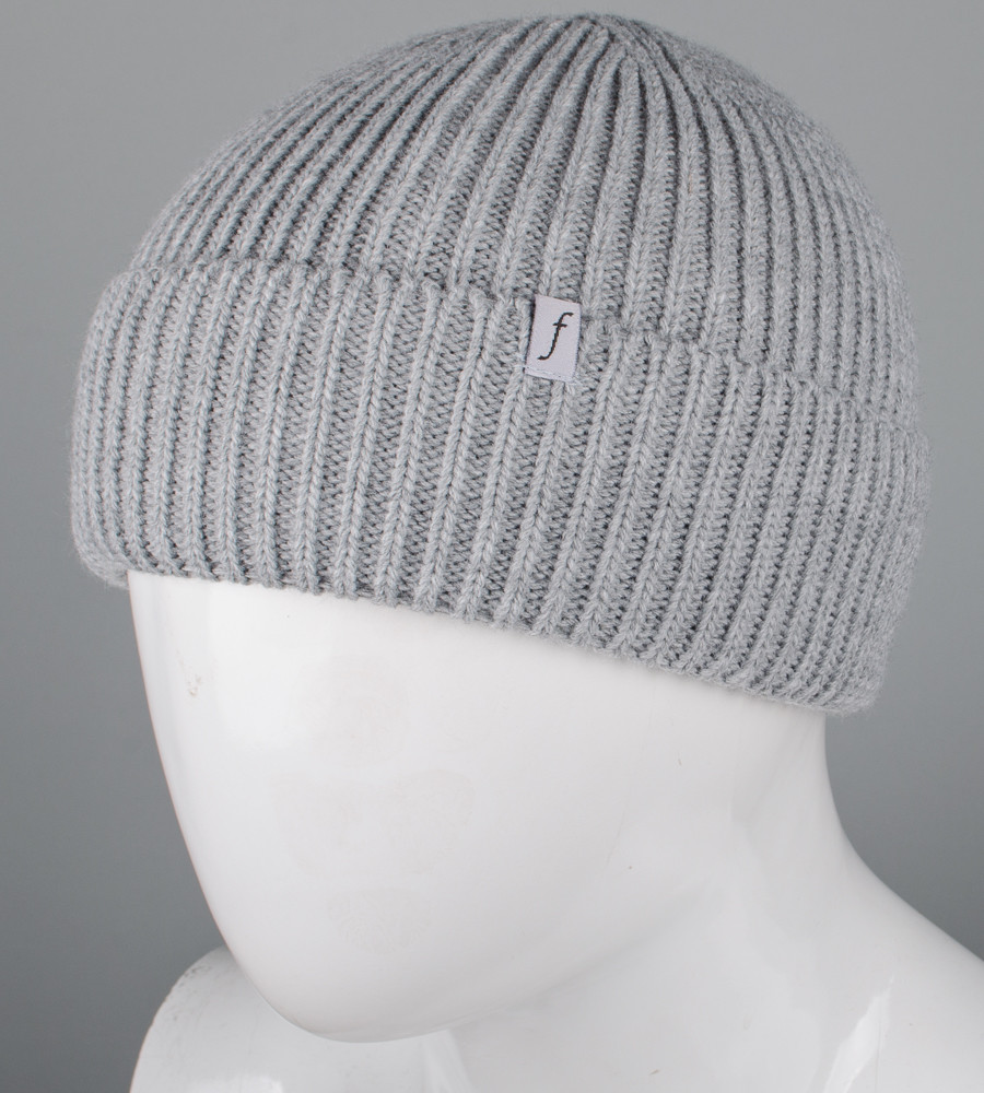 Безшовна шапка на флісі з відворотом (С2324), Св. Сірий, фото 1