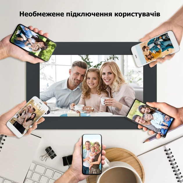 Цифровая фоторамка WiFi Photo Frame10" электронная рамка для фото c сенсорным дисплеем и памятью - фото 4 - id-p2067310500