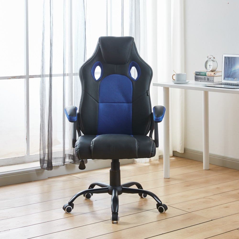 Игровое Кресло с Сеткой Компьютерное Геймерское Кресло для Геймера Bonro BN-2022S Черно - Синее до 150 кг - фото 5 - id-p2067326480