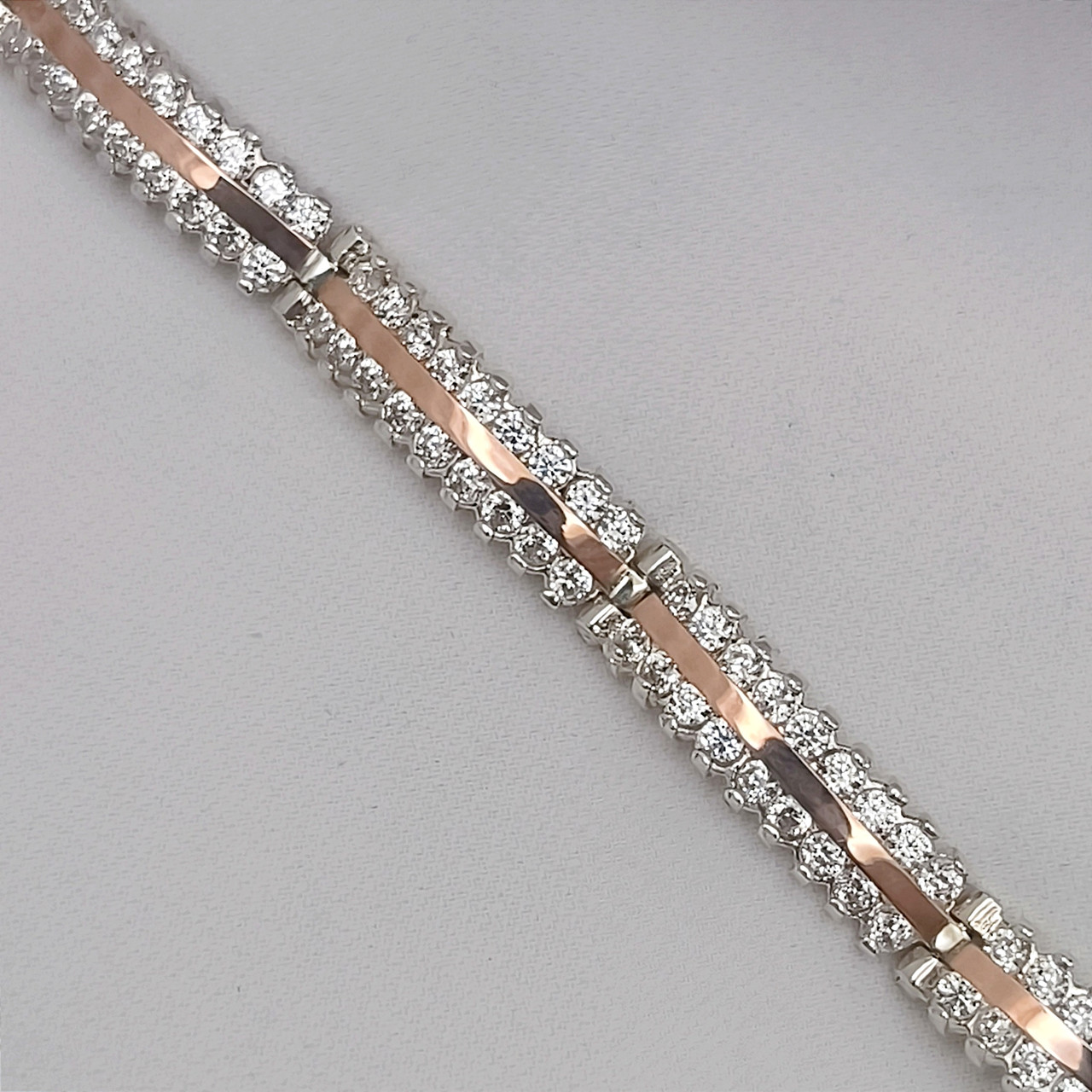 Срібний браслет 925 проби зі вставкою золота 375 проби