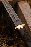 Ніж ручної роботи «Пластун #2» з піхвами зі шкіри Х12МФ/60-61 HRC., фото 7