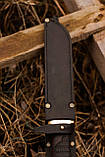 Ніж ручної роботи «Пластун #2» з піхвами зі шкіри Х12МФ/60-61 HRC., фото 8