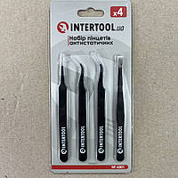 Набір пінцетів антистатичних 4 од., INTERTOOL NT-6001