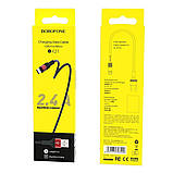 Кабель BOROFONE BX21 USB to Micro 2.4A, 1m, nylon, aluminum connectors, Red, фото 6