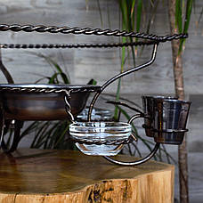 Садж для розігрівання та подавання шашлика кований 36 см з чарками + соусницями, фото 5